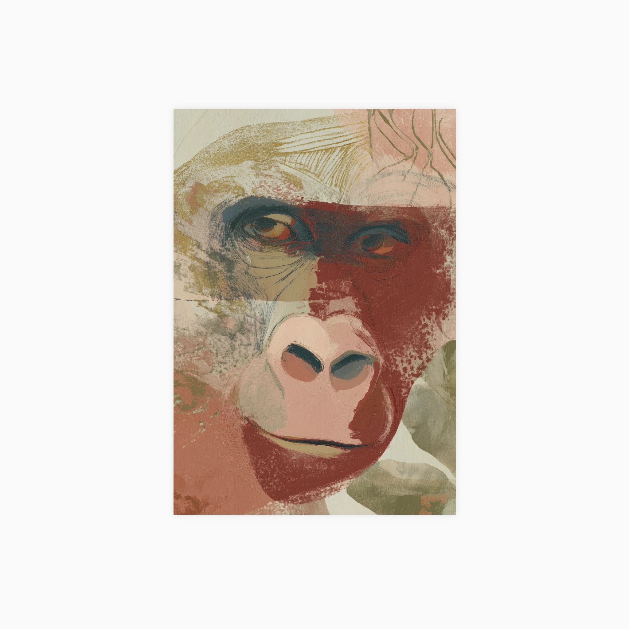 Abstract Gorilla Portrait in Warm Tones Poster