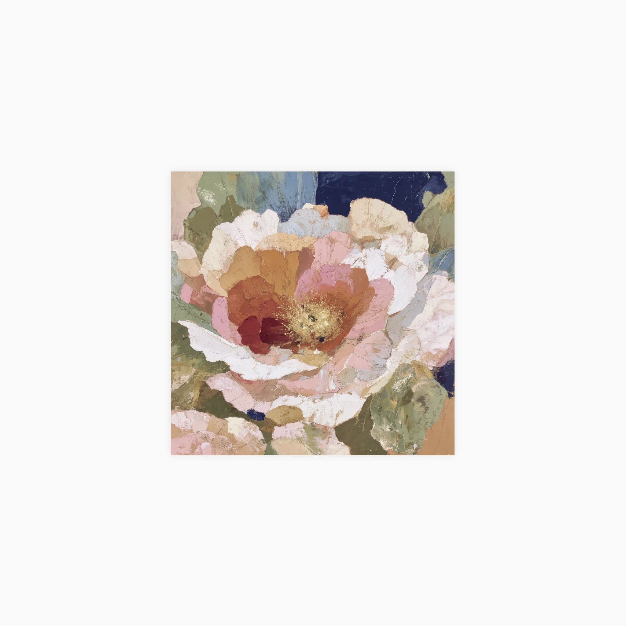 Layered Peony with Gold Details Poster