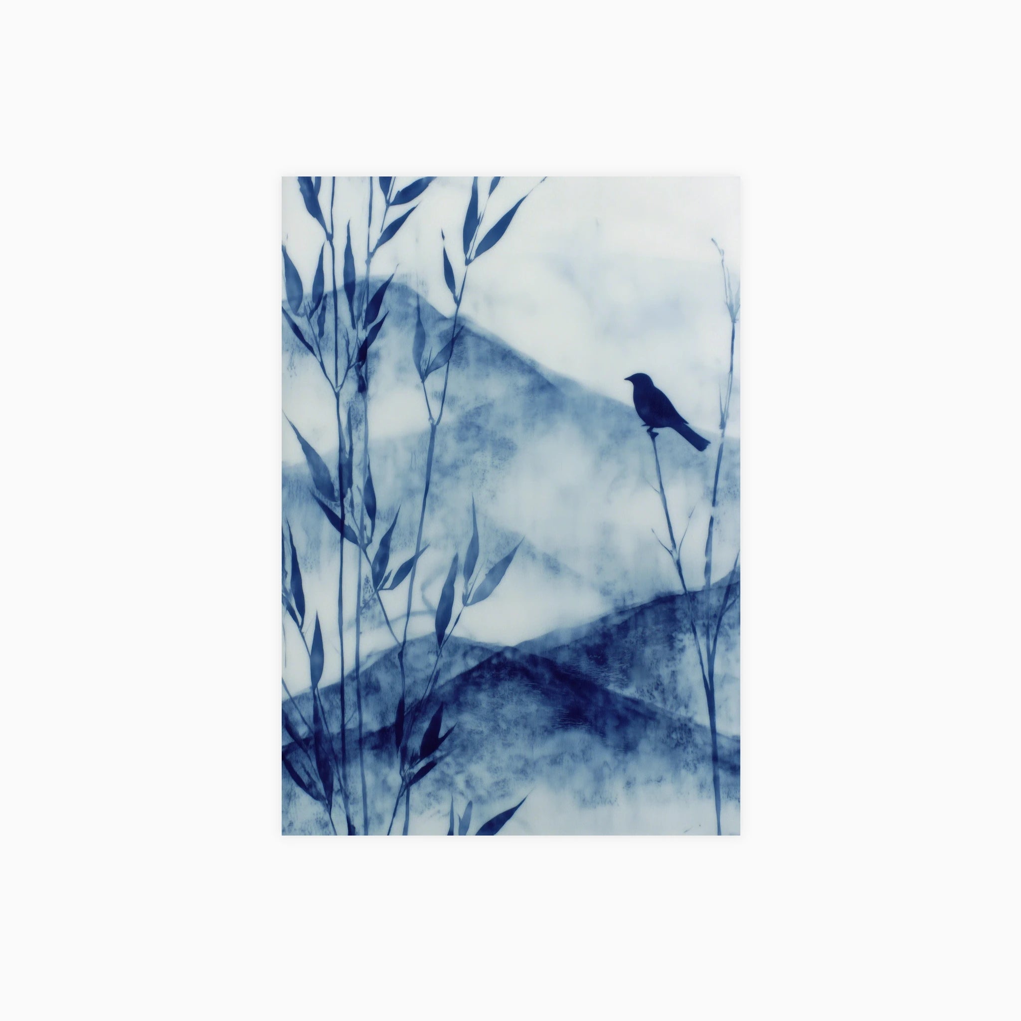 Bamboo Bird Landscape Poster