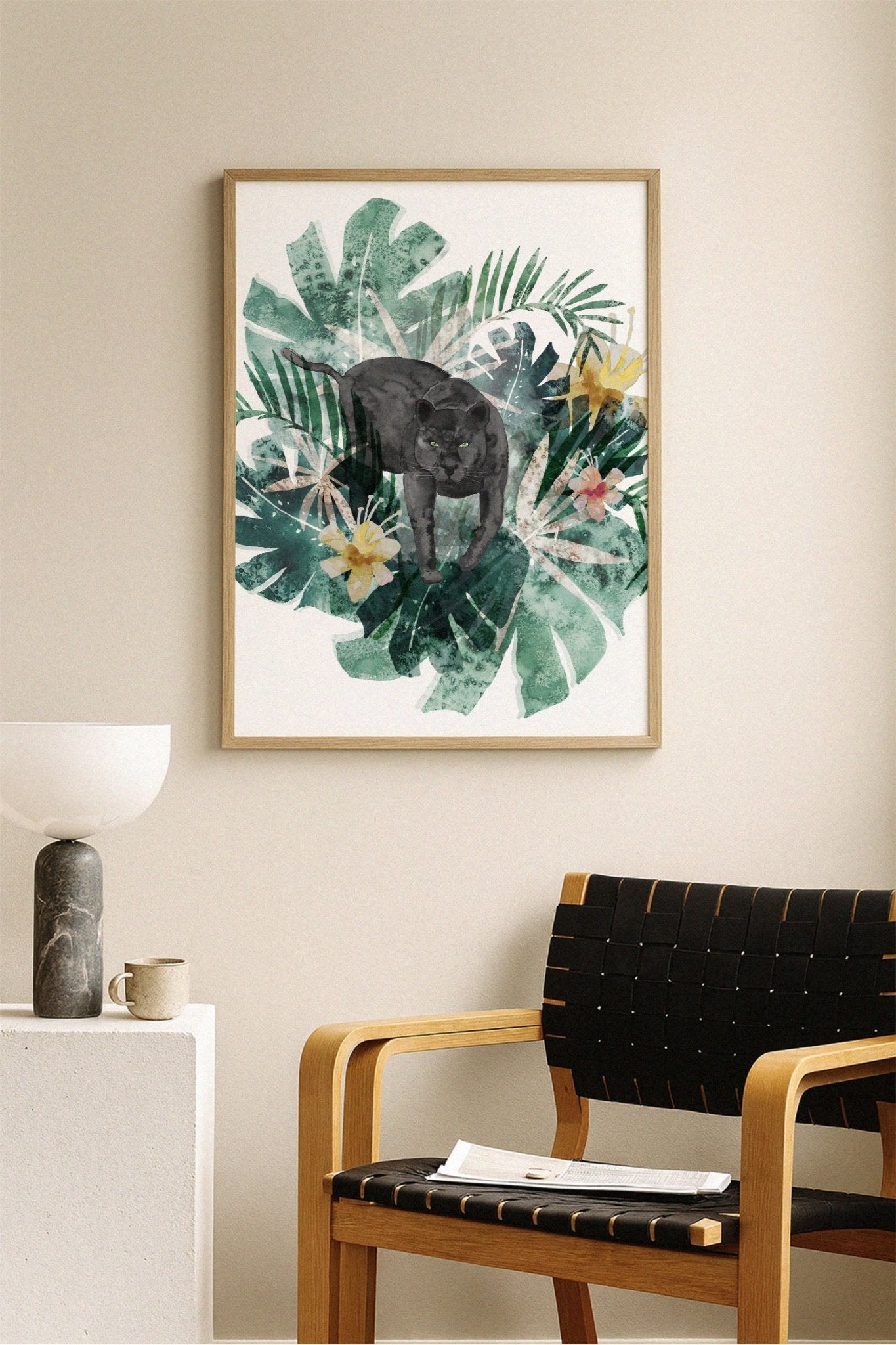 Tropical Jungle Panther Poster