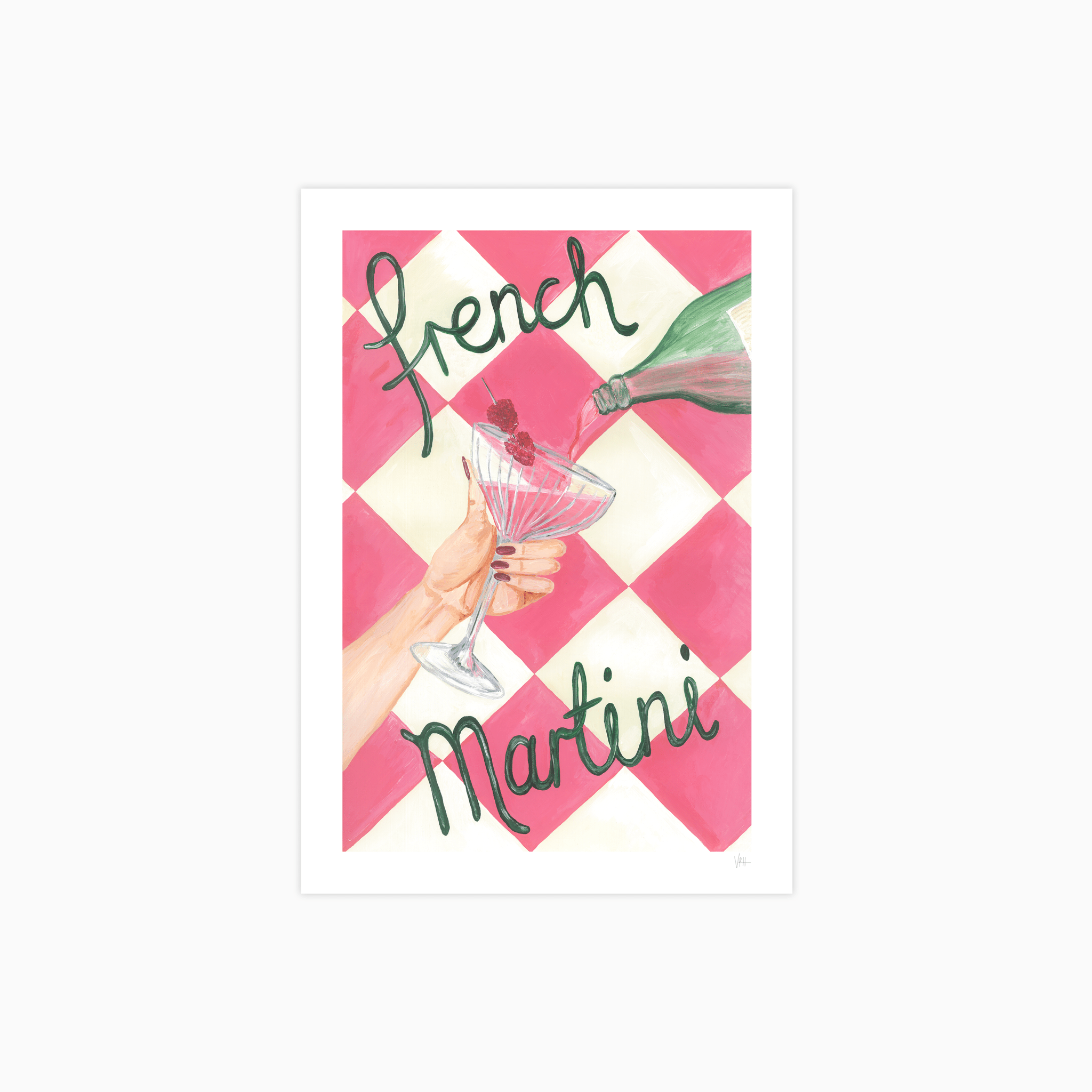 French Martini Cocktail Poster