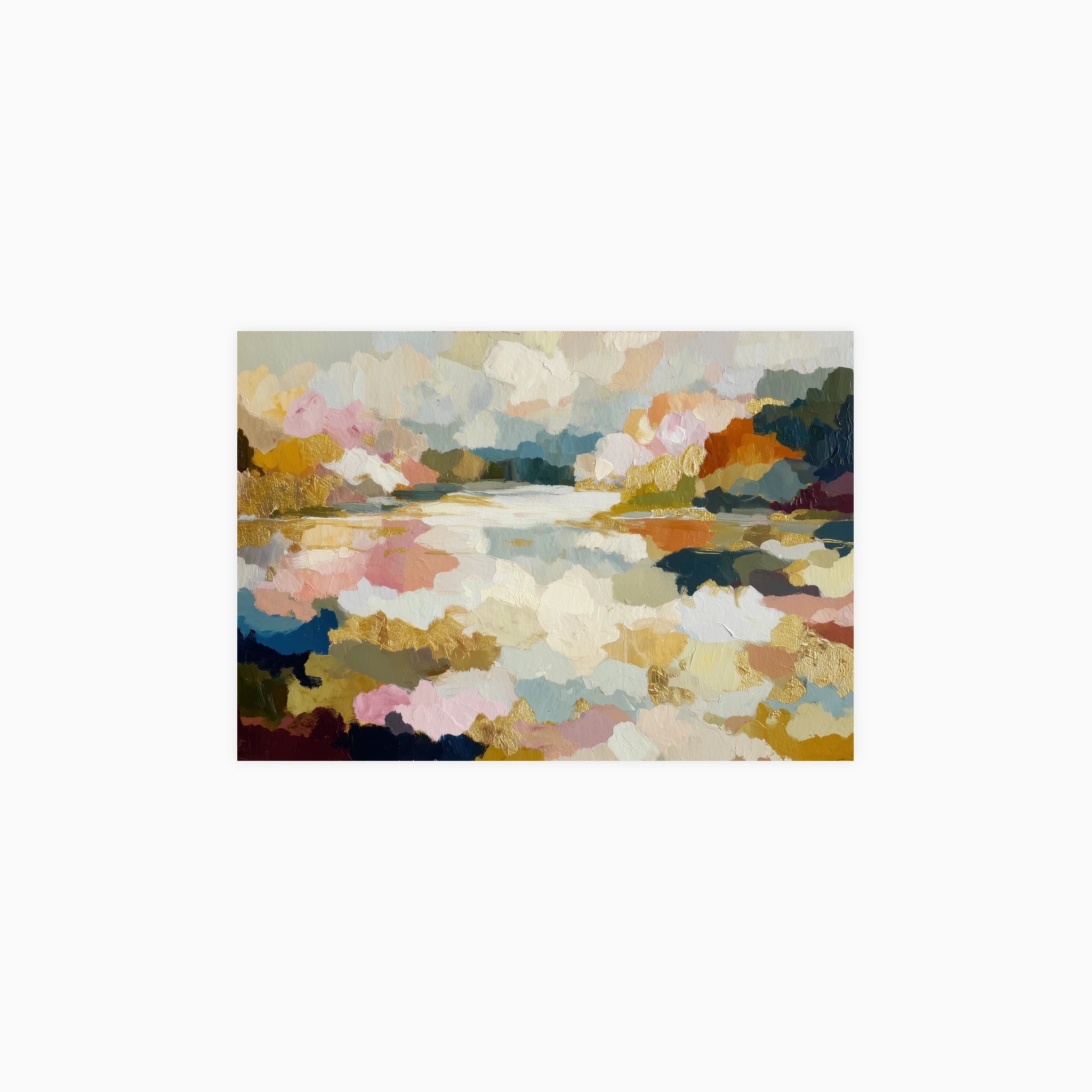 Lake Reflection with Gold Accents Poster