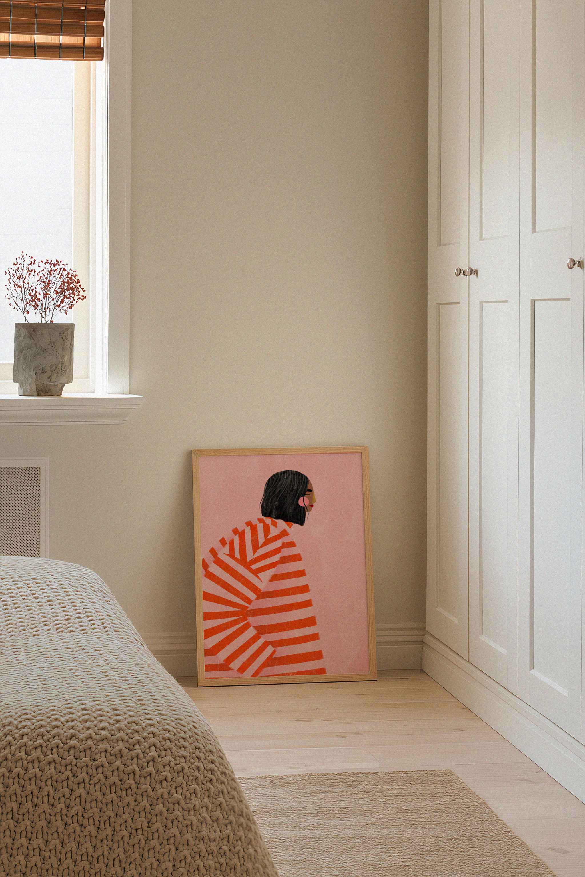 The Woman with the Orange Stripes Poster