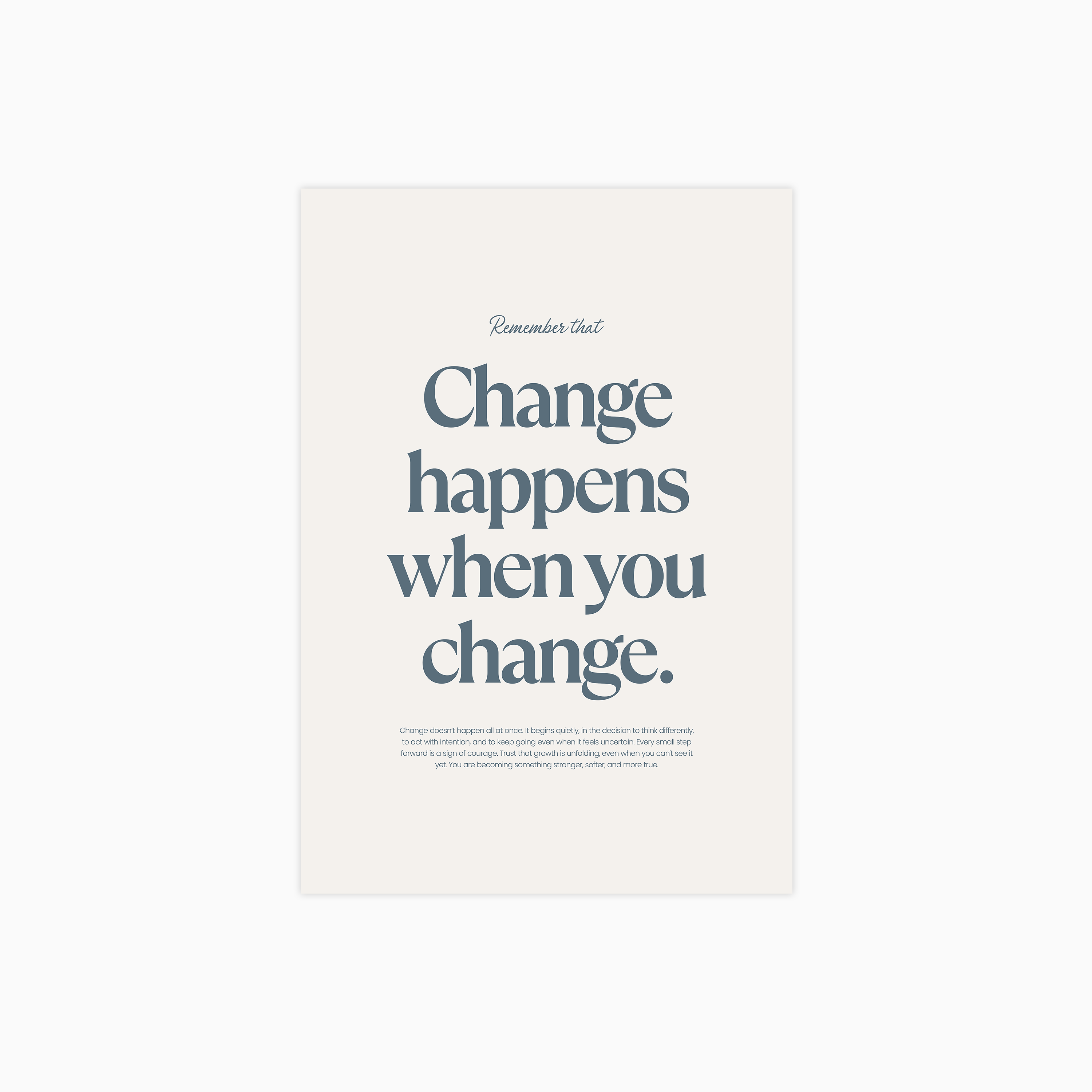 When You Change Poster