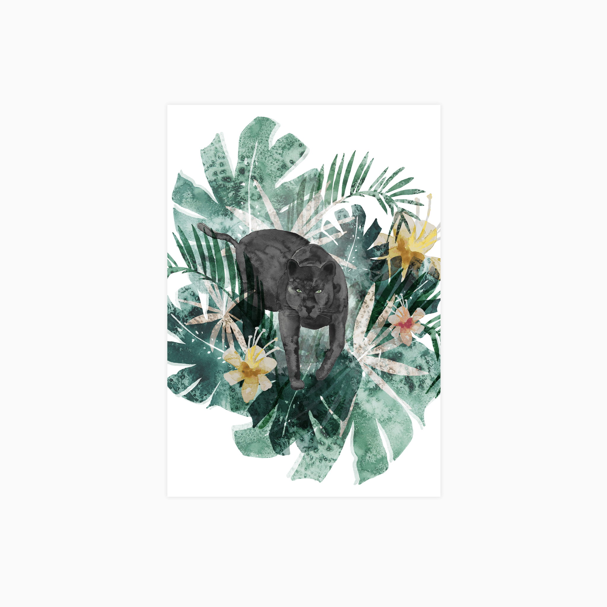 Tropical Jungle Panther Poster